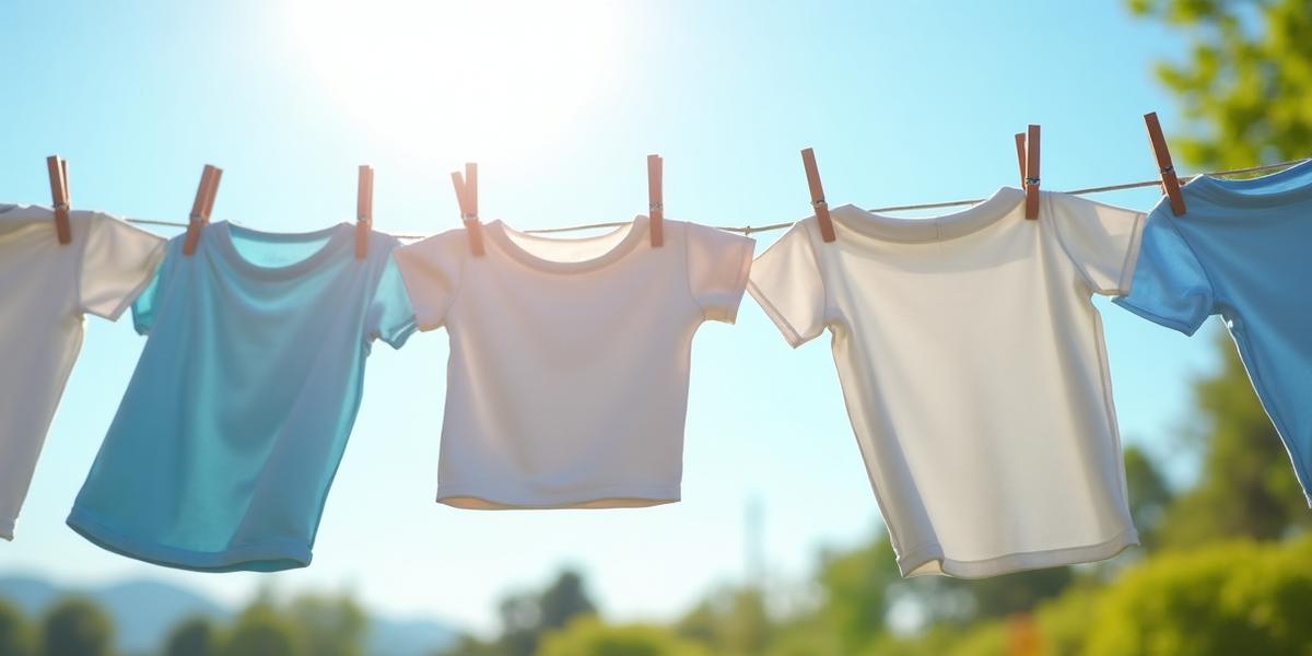 Fresh laundry hanging on a line